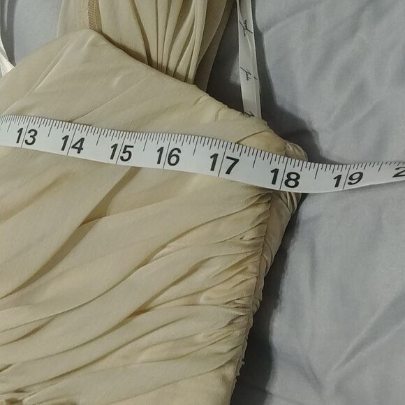 NWT Jade Special Occasion Tiffany Chiffon Khaki Tea Length dress Sz 8 - Picture 10 of 12